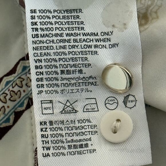 H&M Paisley Chain Print Blouse Sz 4 Quiet Luxury Country Club Old Money Designer - Picture 10 of 12